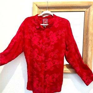 Johnny Was Embroidered Button Down Sz L